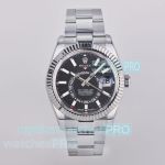 ES Factory Swiss Replica Rolex Sky-Dweller Black Dial World Timer 904L Oyster Watch 